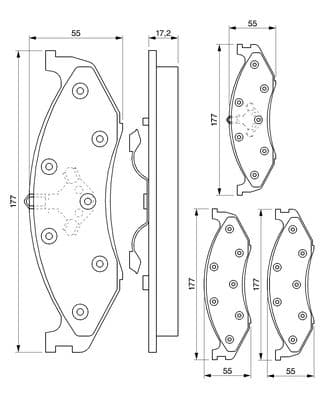 Diskli fren balatası seti; ön 6