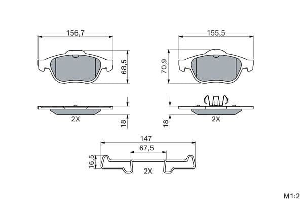 Diskli fren balatası seti; ön 7