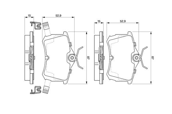 Diskli fren balatası seti; arka 6