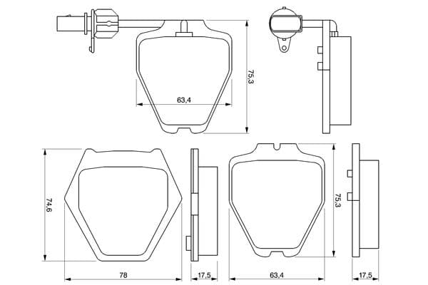 Diskli fren balatası seti; ön 6