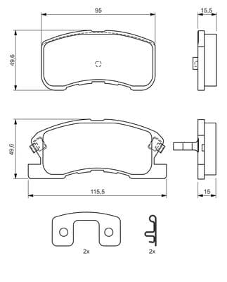 Diskli fren balatası seti; ön 6
