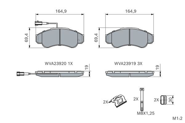 Diskli fren balatası seti; ön 5