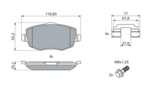 Diskli fren balatası seti; ön 5