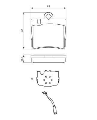 Diskli fren balatası seti; arka 6