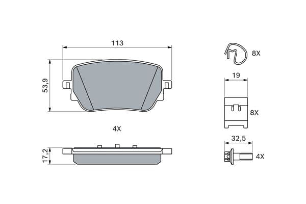 Diskli fren balatası seti; arka 5
