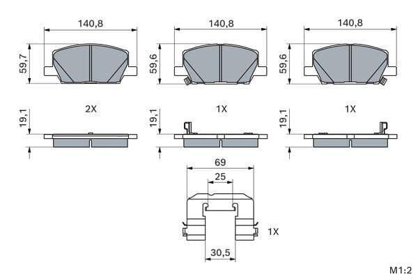 Diskli fren balatası seti; ön 5