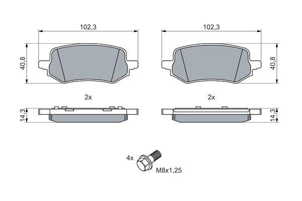 Diskli fren balatası seti; arka 5