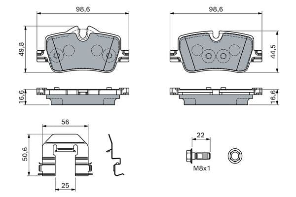 Diskli fren balatası seti; arka 5