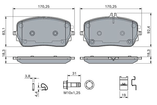 Diskli fren balatası seti; ön 5