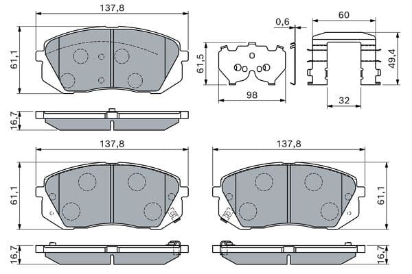 Diskli fren balatası seti; ön 5