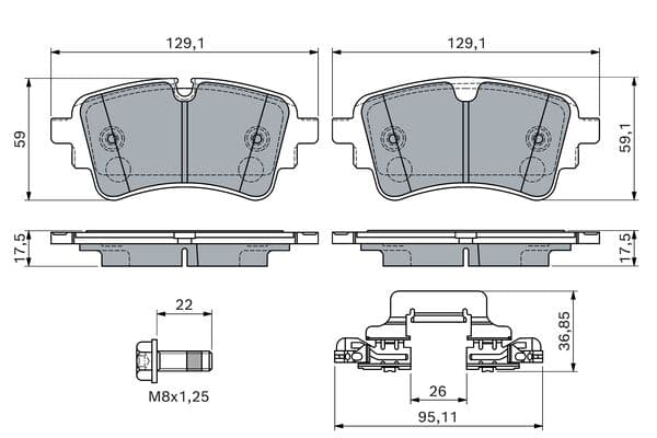 Diskli fren balatası seti; arka 5