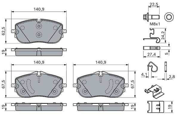 Diskli fren balatası seti; ön 5