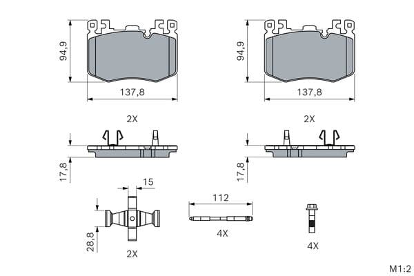 Diskli fren balatası seti; ön 5