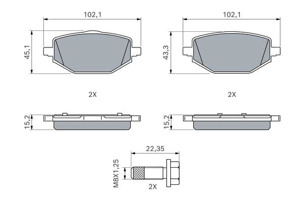 Diskli fren balatası seti; arka 5