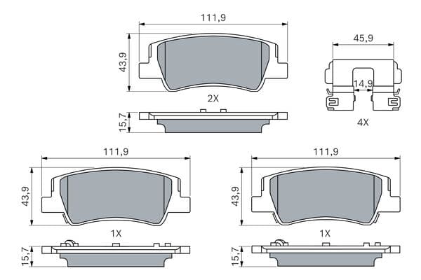 Diskli fren balatası seti; arka 5