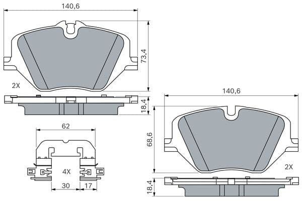 Diskli fren balatası seti; ön 1