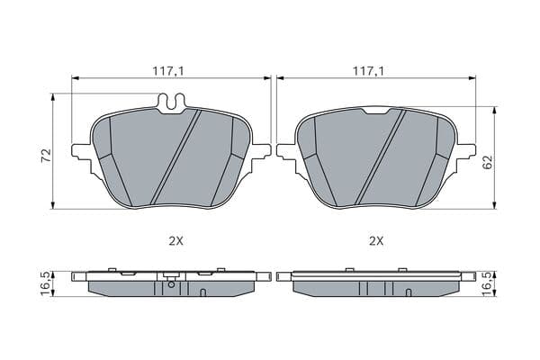 Diskli fren balatası seti; arka 1