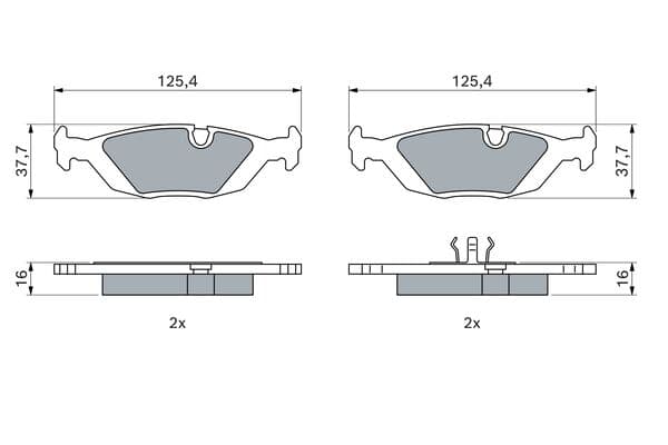 Diskli fren balatası seti; arka 7