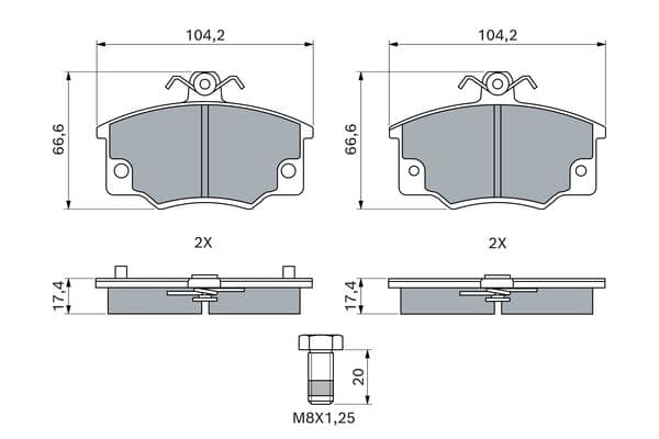 Diskli fren balatası seti; ön 7