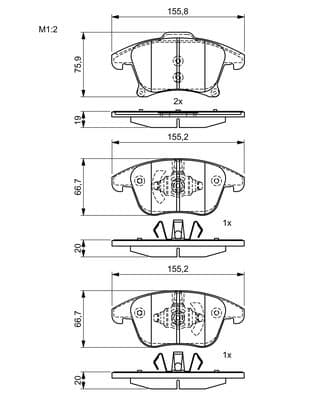 Diskli fren balatası seti; ön 2