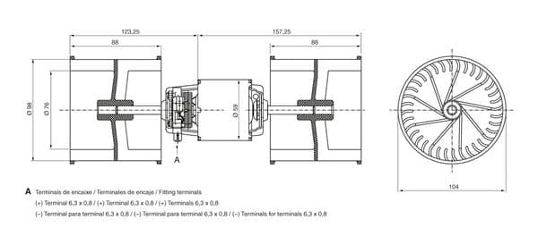 Motor, ısıtma vantilatörü 6