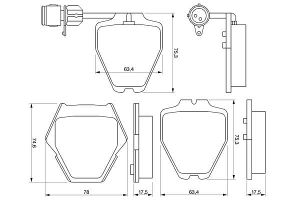Diskli fren balatası seti; ön 6
