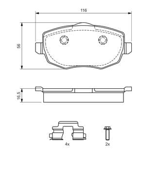 Diskli fren balatası seti; ön 6
