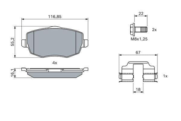 Diskli fren balatası seti; ön 5