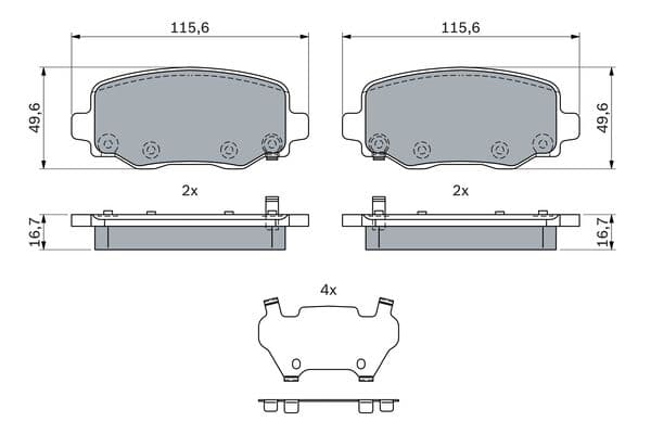 Diskli fren balatası seti; arka 5