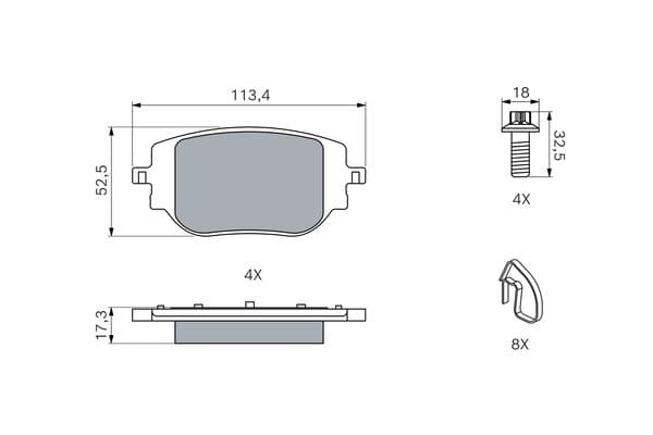 Diskli fren balatası seti; arka 5