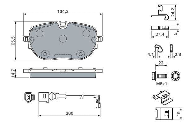 Diskli fren balatası seti; ön 5
