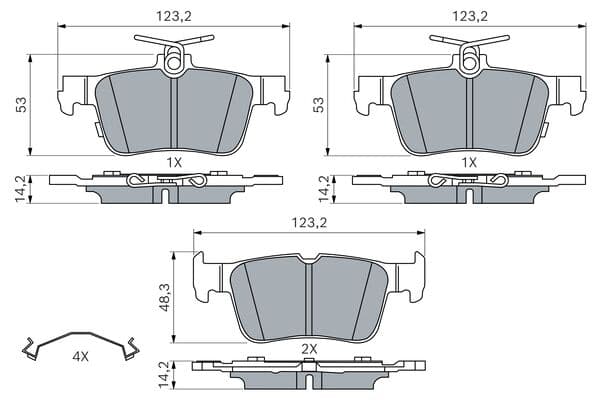 Diskli fren balatası seti; arka 1