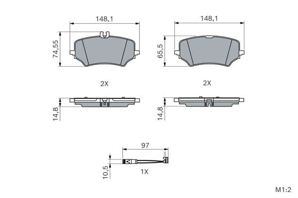 Diskli fren balatası seti; arka 5