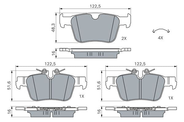 Diskli fren balatası seti; arka 5