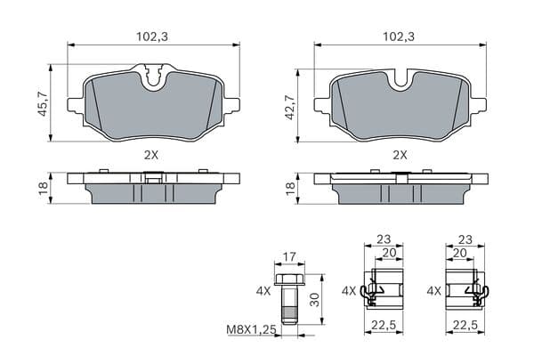 Diskli fren balatası seti; arka 5