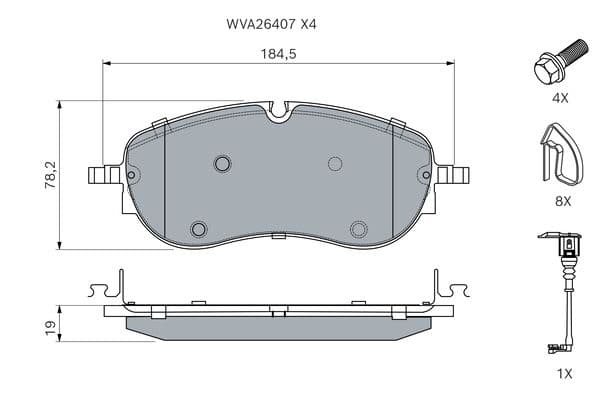 Diskli fren balatası seti; ön 5