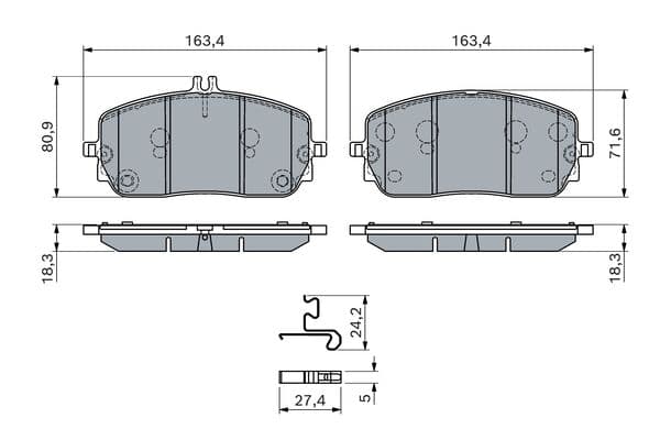 Diskli fren balatası seti; ön 1