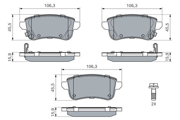 Diskli fren balatası seti; arka 5