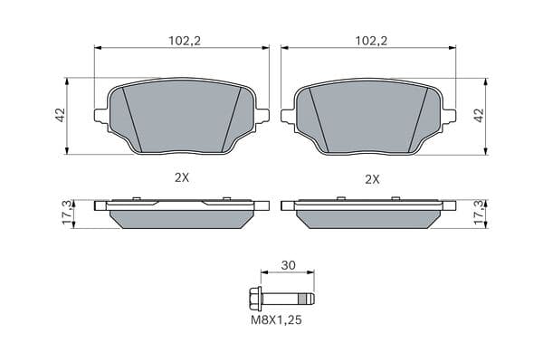 Diskli fren balatası seti; arka 1
