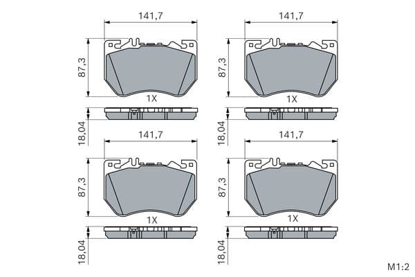 Diskli fren balatası seti; ön 1