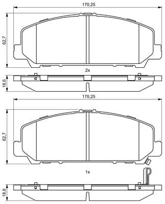 Diskli fren balatası seti; ön 6