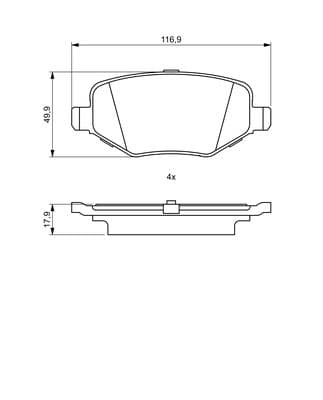 Diskli fren balatası seti; arka 6