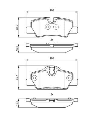 Diskli fren balatası seti; arka 6