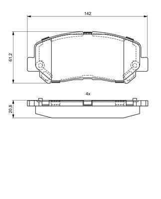 Diskli fren balatası seti; ön 6